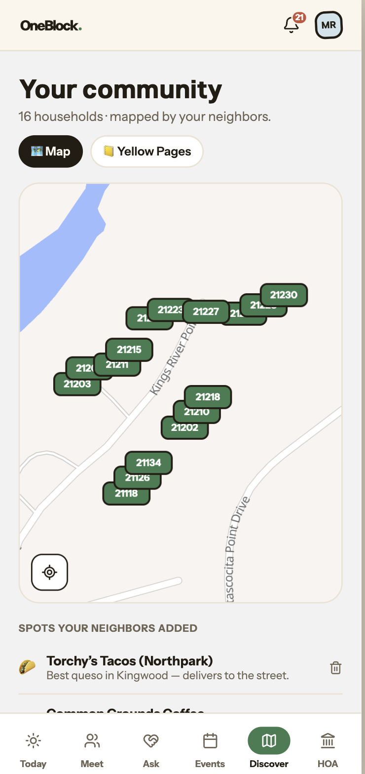 OneBlock Discover map